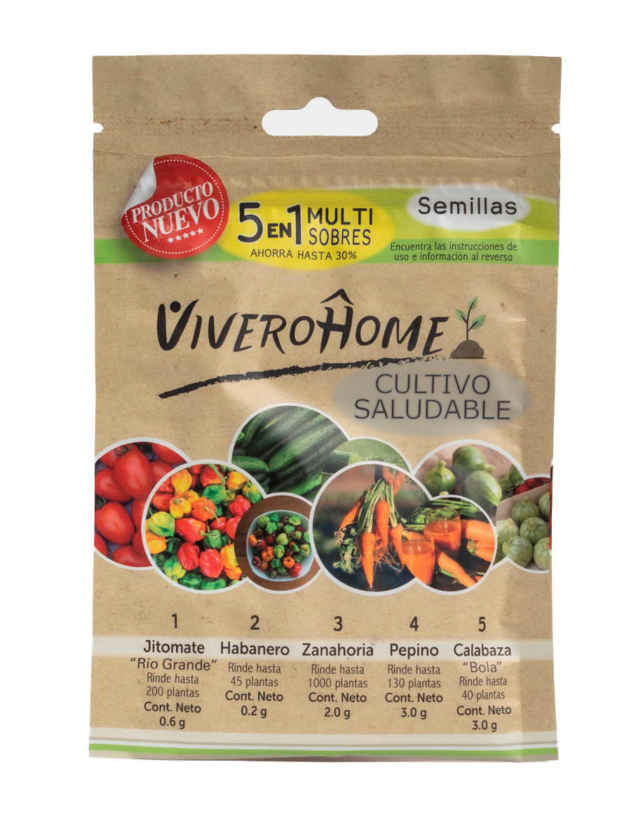 Multisobre 5 en 1 (Jitomate, Habanero, Zanahoria, Pepino, Calabaza)